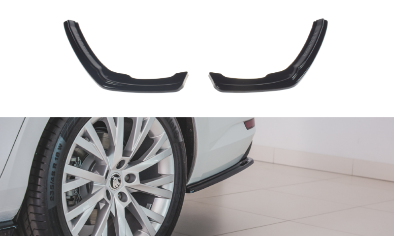 Achterzijde skirts Skoda Superb 3 FL Maxton Design glans zwart