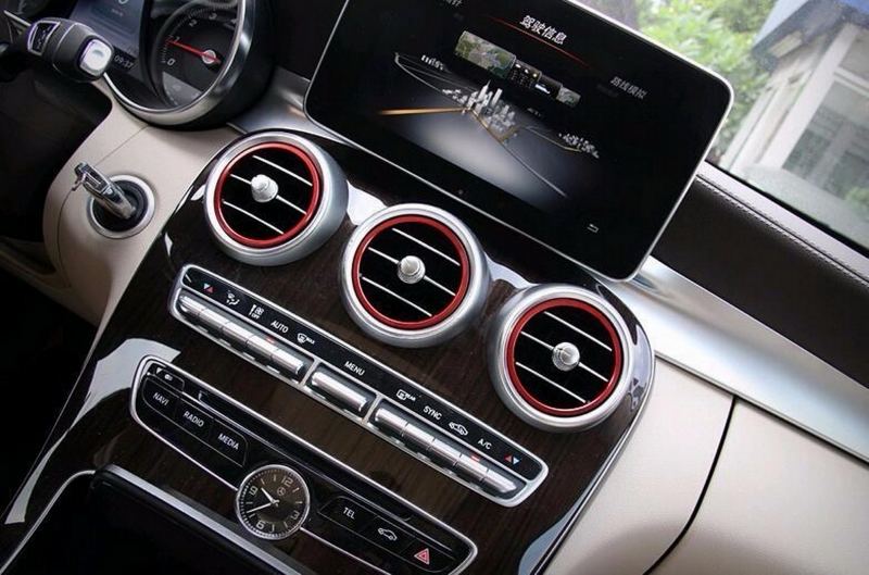 Ventilatie rooster ringen Mercedes A Class W176 B Class W246 CLA Class C117 and GLA Class X156 Rood