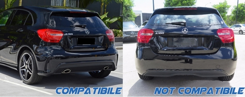 Mercedes A-Klasse W176 A45 AMG Canards achterzijde 2012-2018