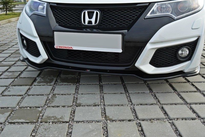 Voorspoiler Honda Civic Mk9 Facelift Glanzend Zwart