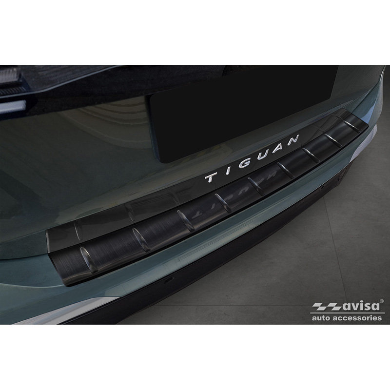 Zwart RVS Achterbumperprotector  Volkswagen Tiguan (CT1) 2024- 'Ribs'