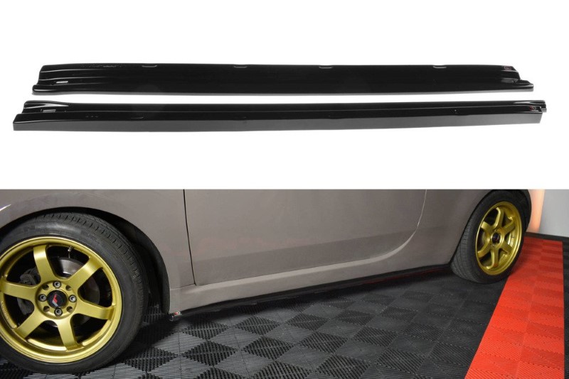 Zijskirts Diffusers Fiat 500 Hatchback Preface Glanzend Zwart