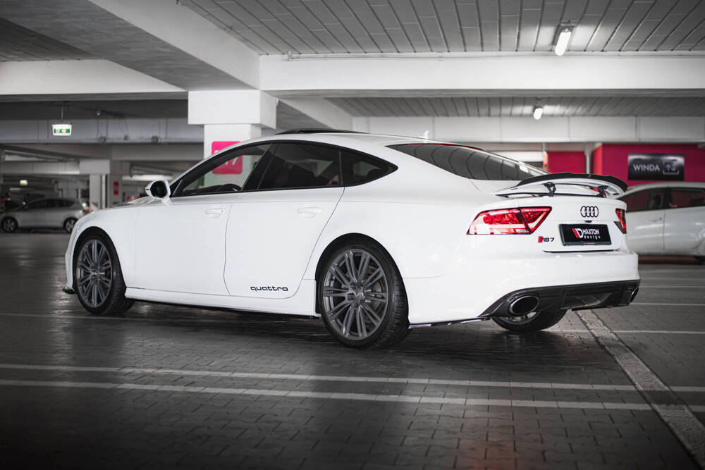 Zijskirts V.2 Audi RS7 C7 FL Maxton Glans Zwart