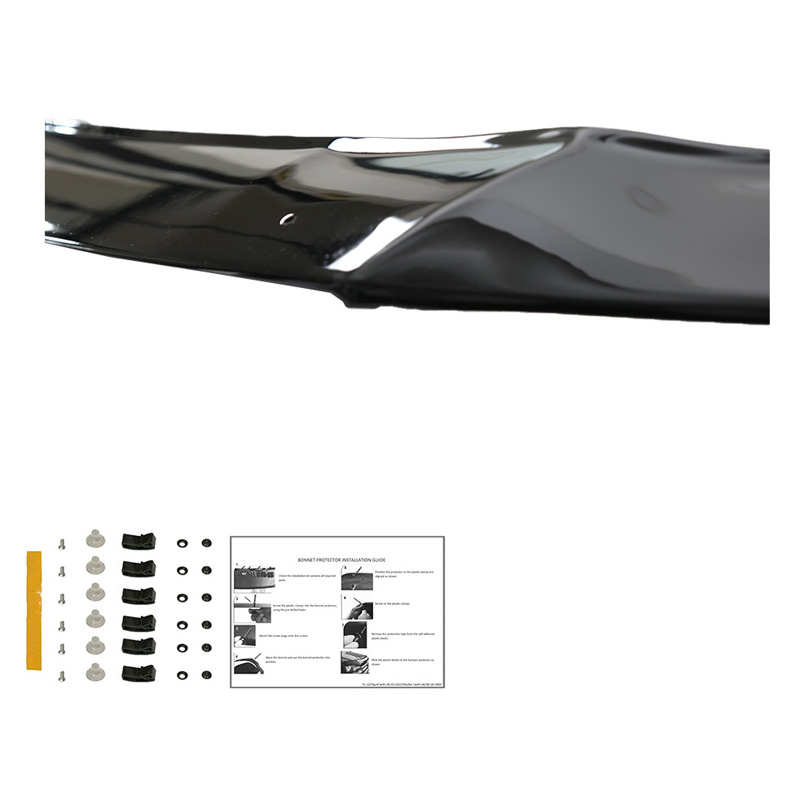 Motorkapbeschermer (steenslagcover)  Volkswagen Crafter MK2 2016- & MAN TGE MK1 PreFacelift 2016- - Glanzend zwart