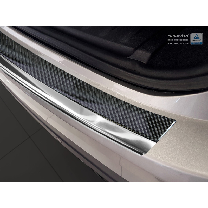 RVS Achterbumperprotector Deluxe Jaguar F-Pace 2016- Chroom/Zwar