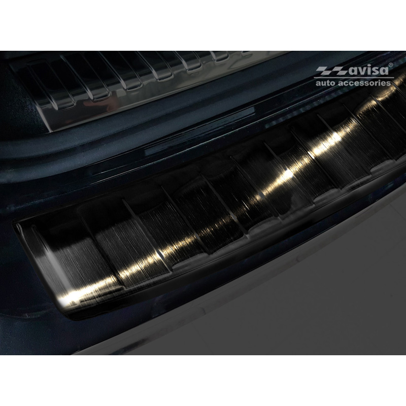 Zwart RVS Achterbumperprotector  Audi A6 (C8) Avant 2018-2023 & Facelift 2023- 'Ribs' incl. S-Line & Allroad