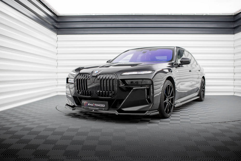 Voorspoiler V.3 BMW 7 Serie G70 M Pakket & M760E Maxton Glans Zwart