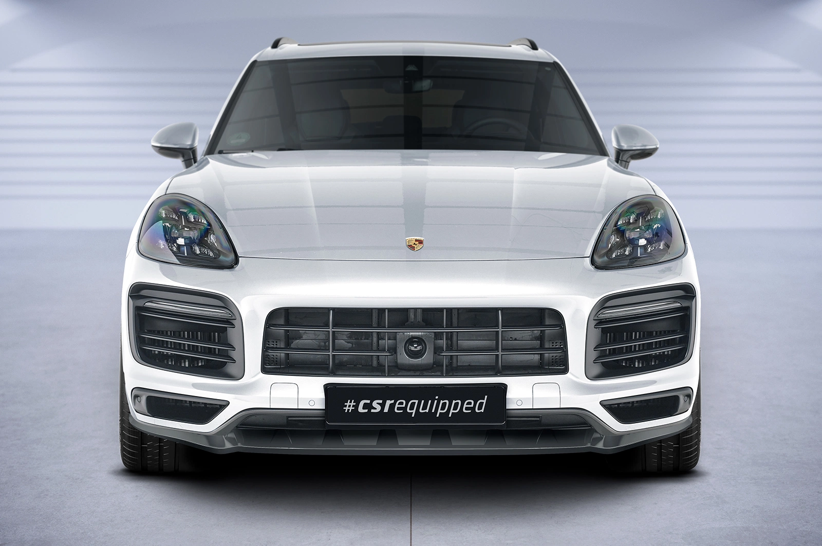 Voorspoiler Porsche Cayenne P0536/9YA Glans Zwart van CSR Automotive (2017-2023)