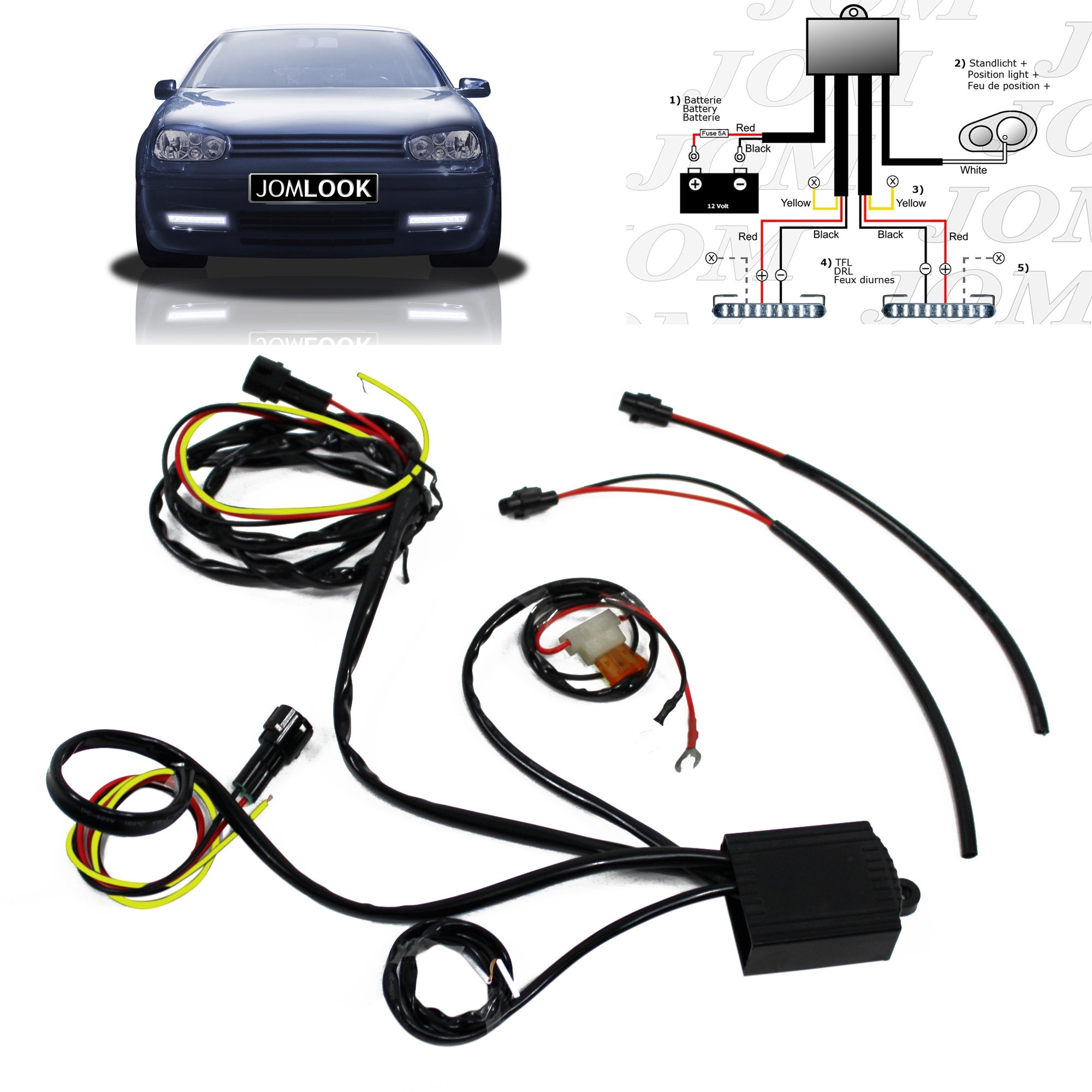 Dagrijverlichting - module met automatische ontsteking 12V