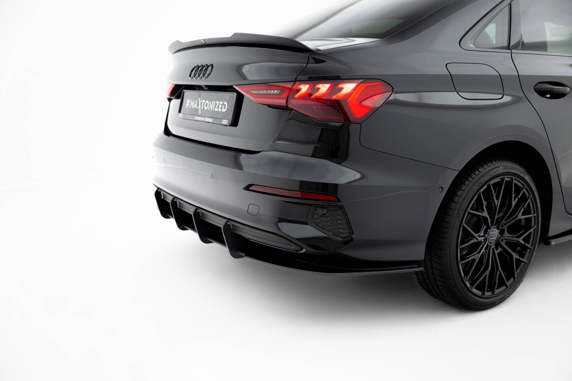 Street Pro Achter Diffuser Audi A3 Sedan 8Y Maxton Glanzend zwart