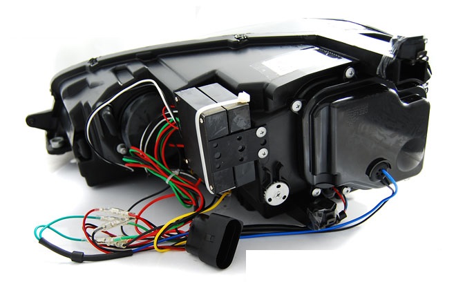 Headlights VW Golf VII GTI look led DRL 12- black