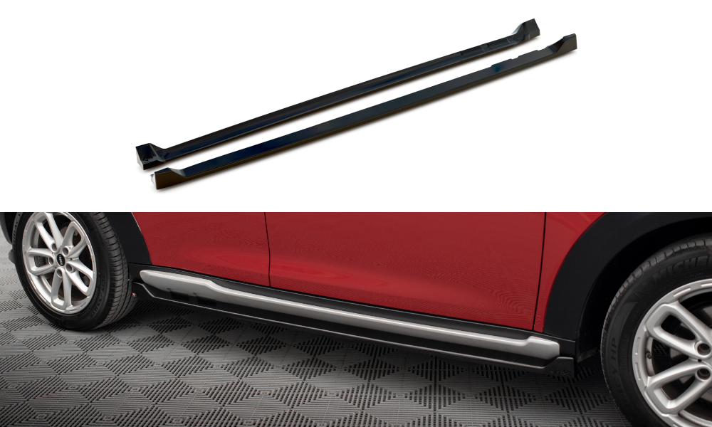 Zijskirts Mini Cooper Countryman R60 FL 2014 - 2017 Maxton Glans Zwart