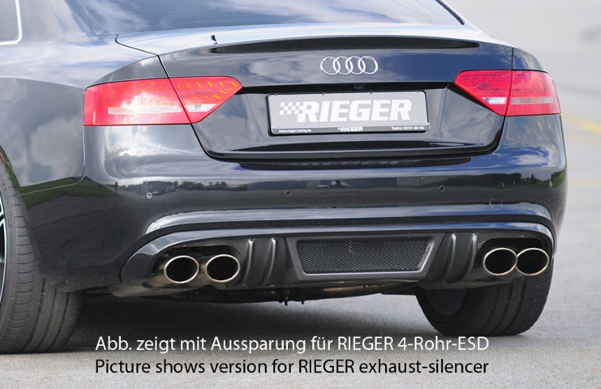 Diffuser Audi A5 s-line Rieger dubbele uitlaat links carbon-look