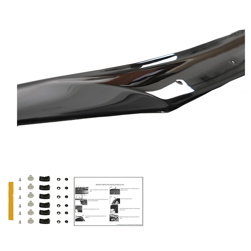 Motorkapbeschermer (steenslagcover)  Volkswagen Caddy MK3 Facelift 2010-2015 - Glanzend zwart