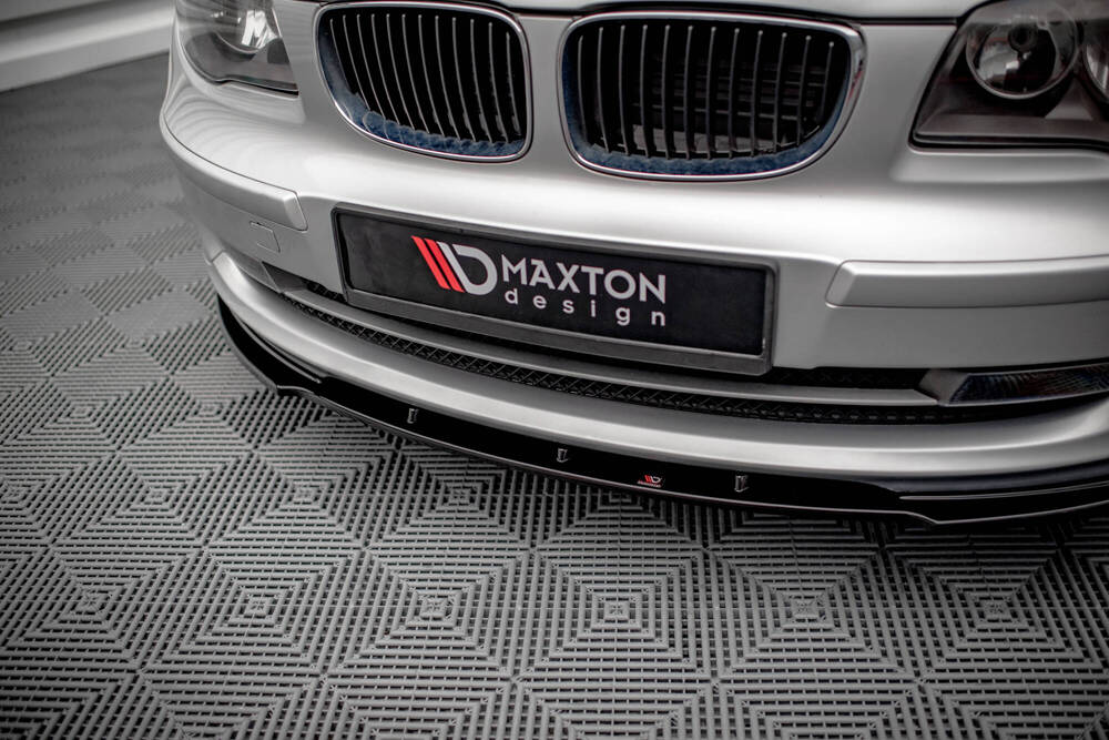 Voorspoiler V.2 BMW 1 Serie E87 FL Maxton Glans Zwart