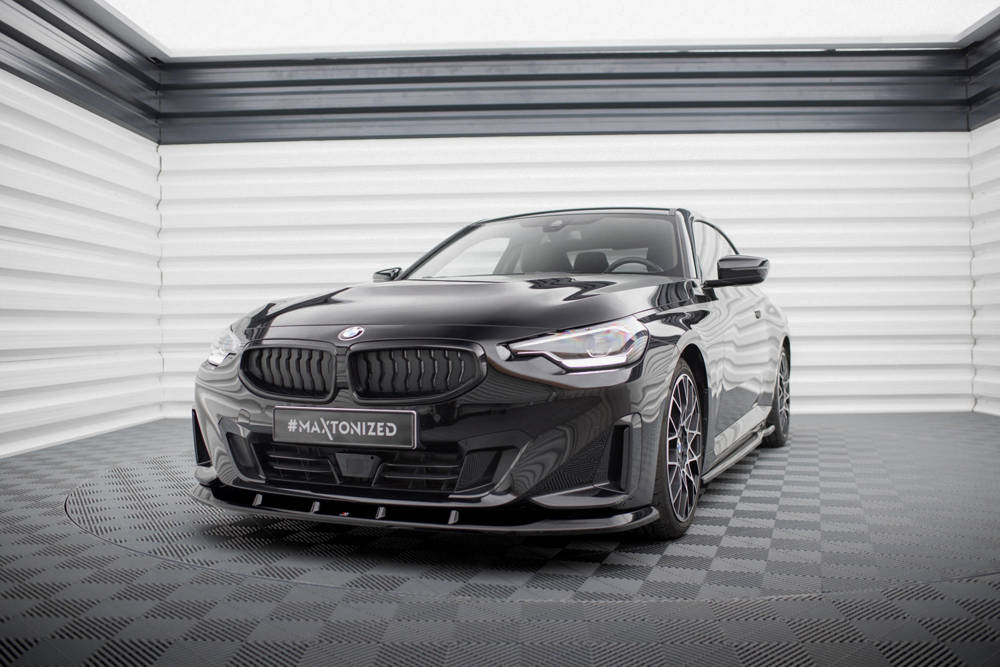 Voorspoiler V.1 BMW 2 Serie Coupe G42 Maxton Glans Zwart