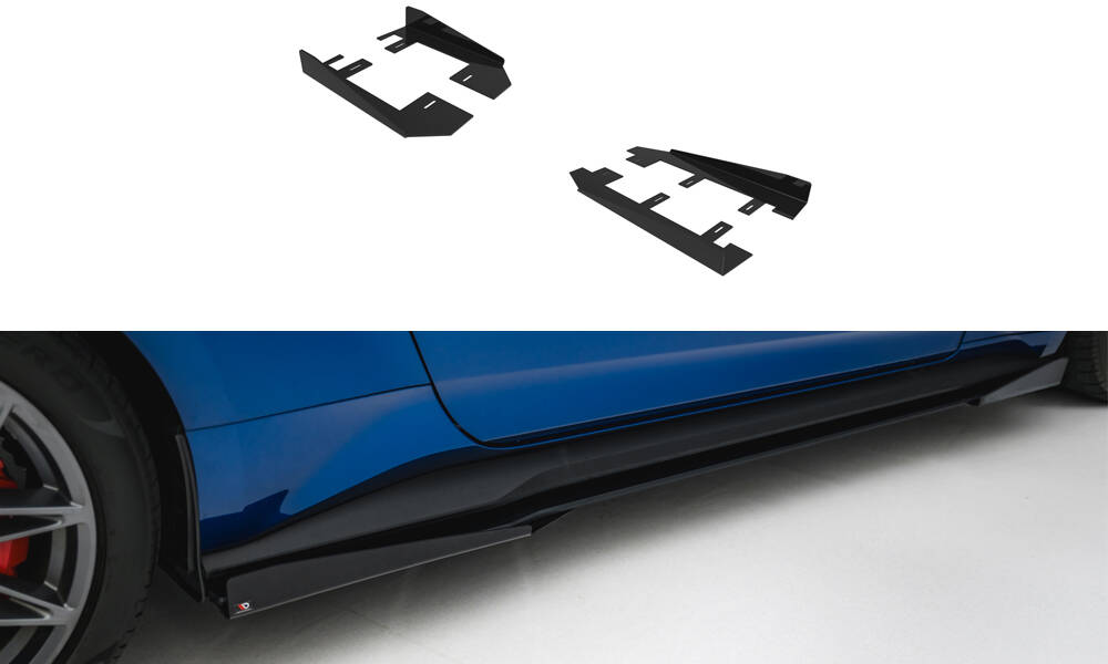 Street Pro Zij Flaps Ford Mustang GT MK7 Maxton Glanzend zwart