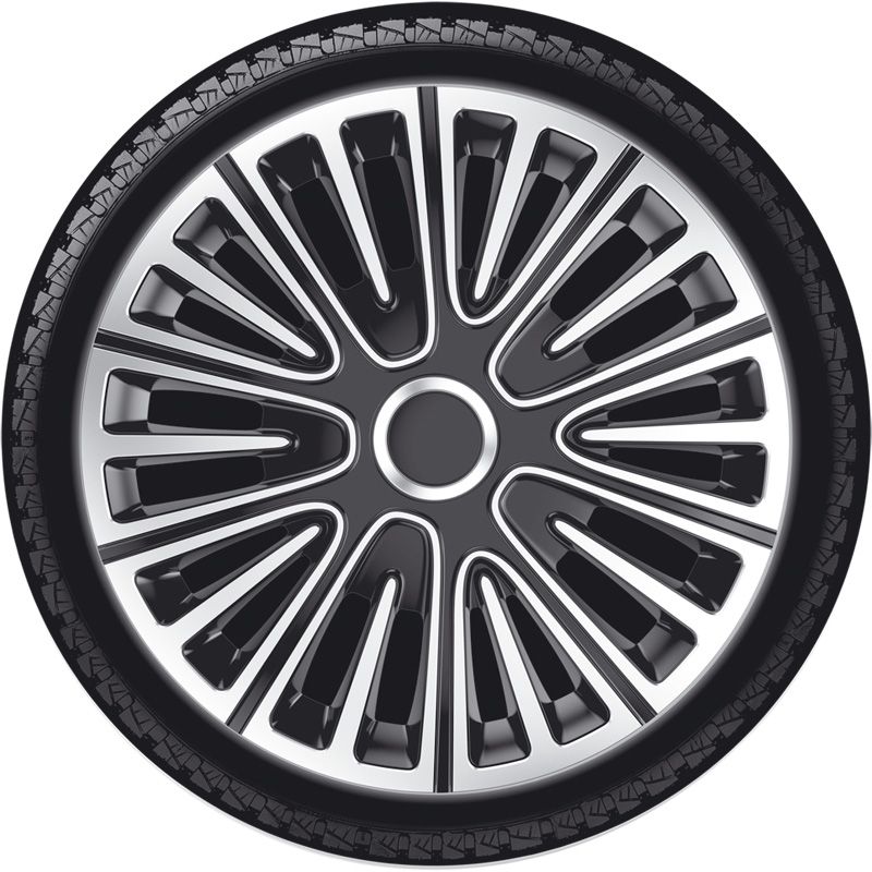 4-Delige Wieldoppenset Motion 14-inch zilver/zwart