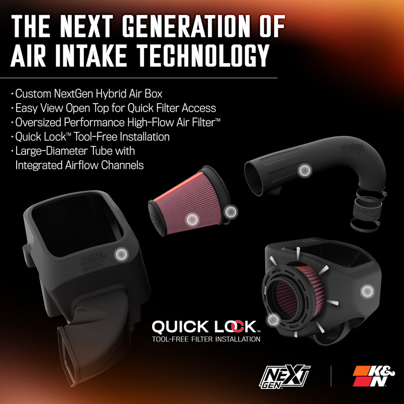 K&N NextGen Cold Air intake  RAM 1500/2500/3500 2009-2018 & 1500 Classic 2019-2024 5.7L V8 (50-1561)