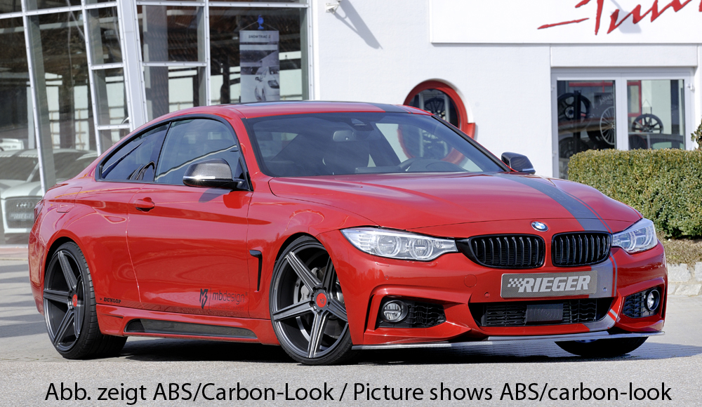 Voorspoiler lip BMW 4 serie F32/F33/F36 M pakket zwart glanzend