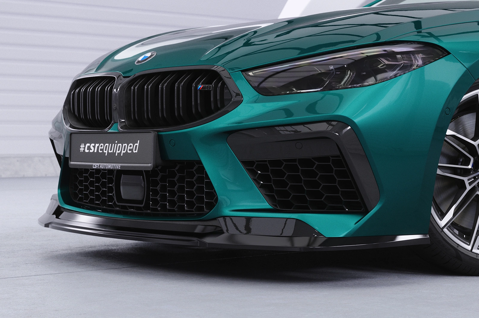Voorspoiler BMW M8 Competition (F91/F92/F93) glans zwart