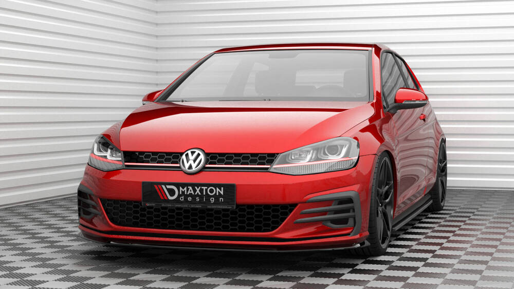 Voorspoiler VW Golf 7.5 GTI Facelift Glans Zwart V.3