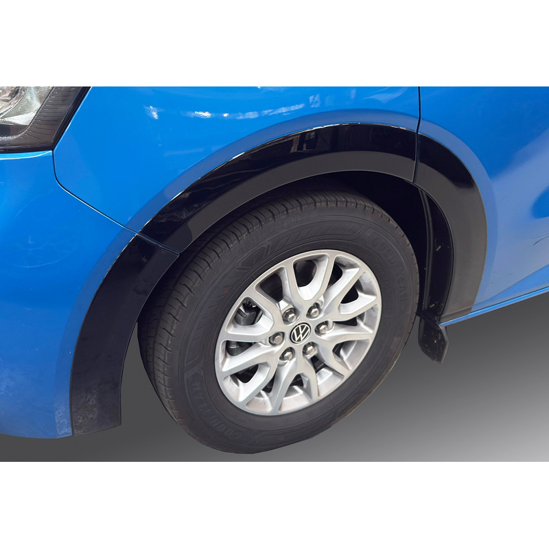 RGM Set spatbordverbreders  Volkswagen Transporter T7 2024- Korte wielbasis - linker schuifdeur - Glanzend Zwart
