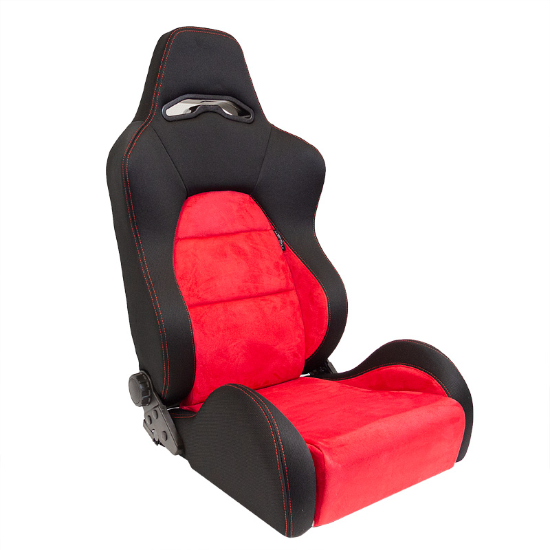 Sportstoel "Eco Soft" Stof/Suede Zwart/Rood