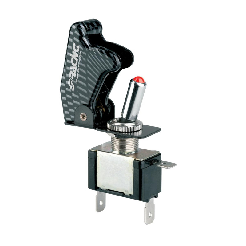 Simoni Racing Baby Go Schakelaar - Carbon-Look + Rode LED - 12V/20Amp