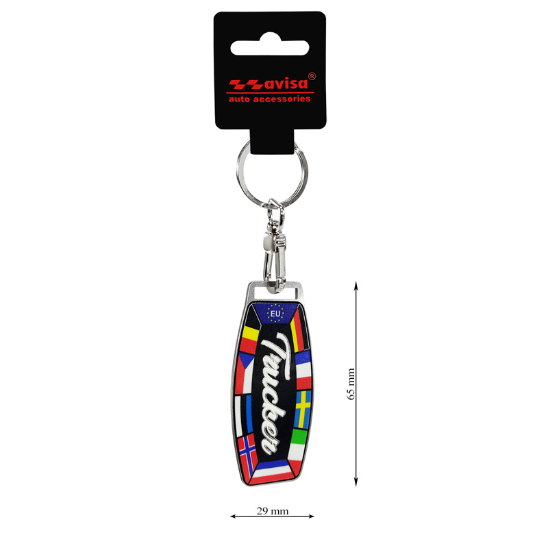 RVS sleutelhanger - Trucker/Flags