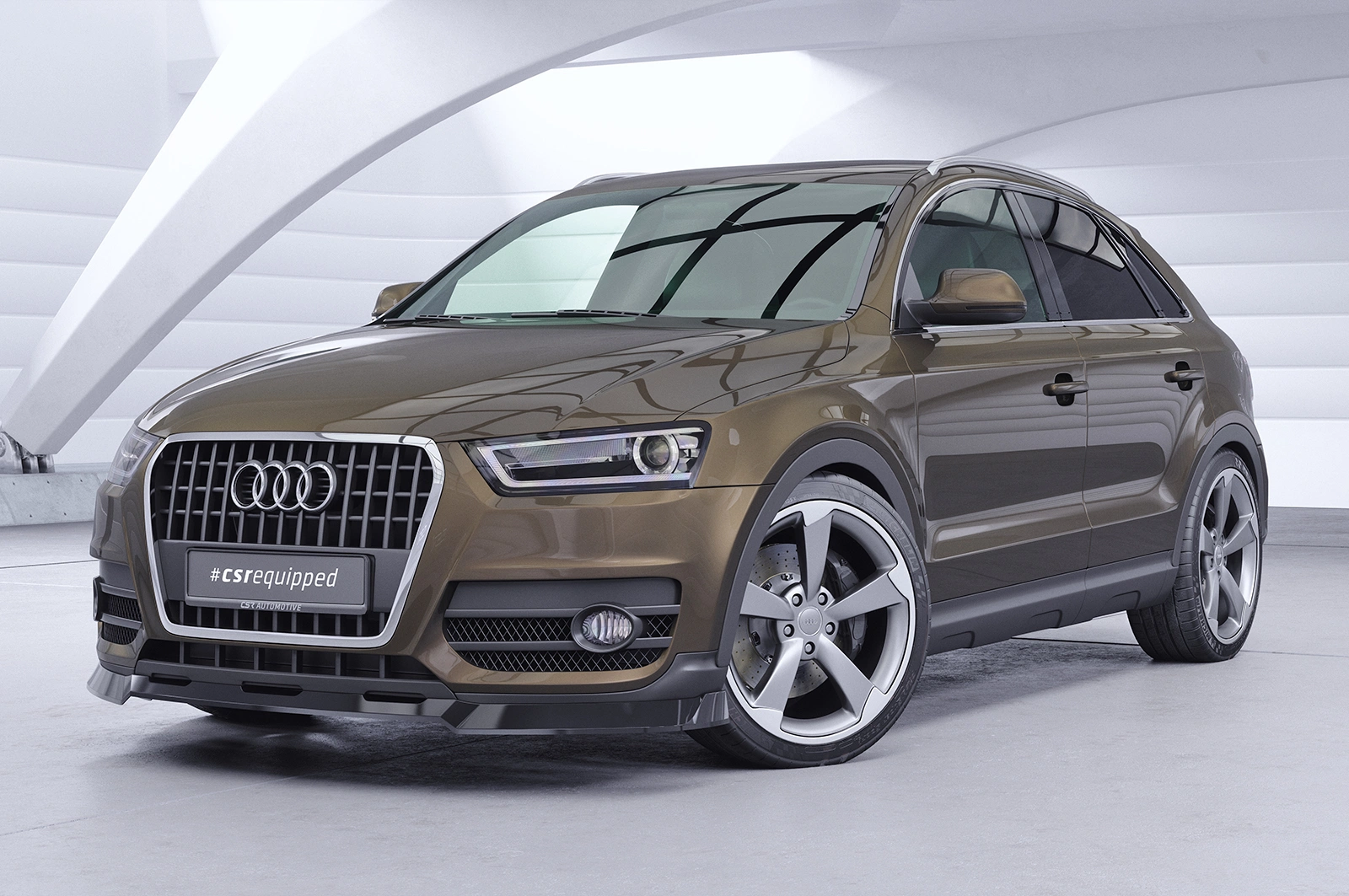 Voorspoiler Audi Q3 (8U) Glans Zwart