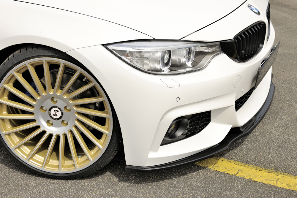 Voorspoiler lip BMW 4 serie F32/F33/F36 M pakket zwart glanzend