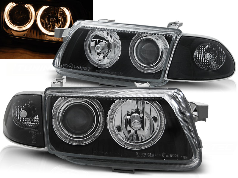 Faros Opel Astra F Angel Eyes negro