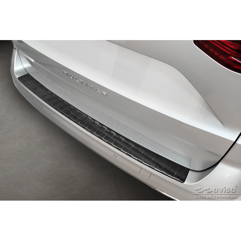 Zwart RVS Achterbumperprotector  Volkswagen Multivan T7 2021- 'Ribs'