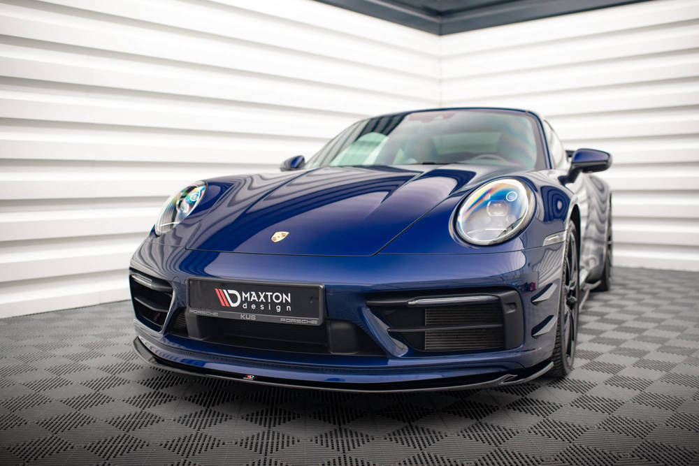 Voorspoiler V.1 Porsche 911 Carrera 992 Aero Pack Maxton Glans Zwart