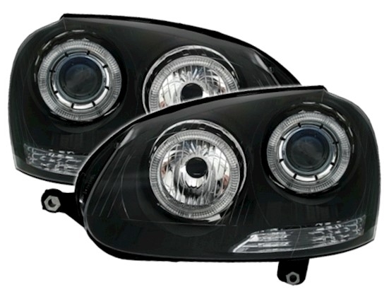 Faros VW Golf V Angel Eyes negro