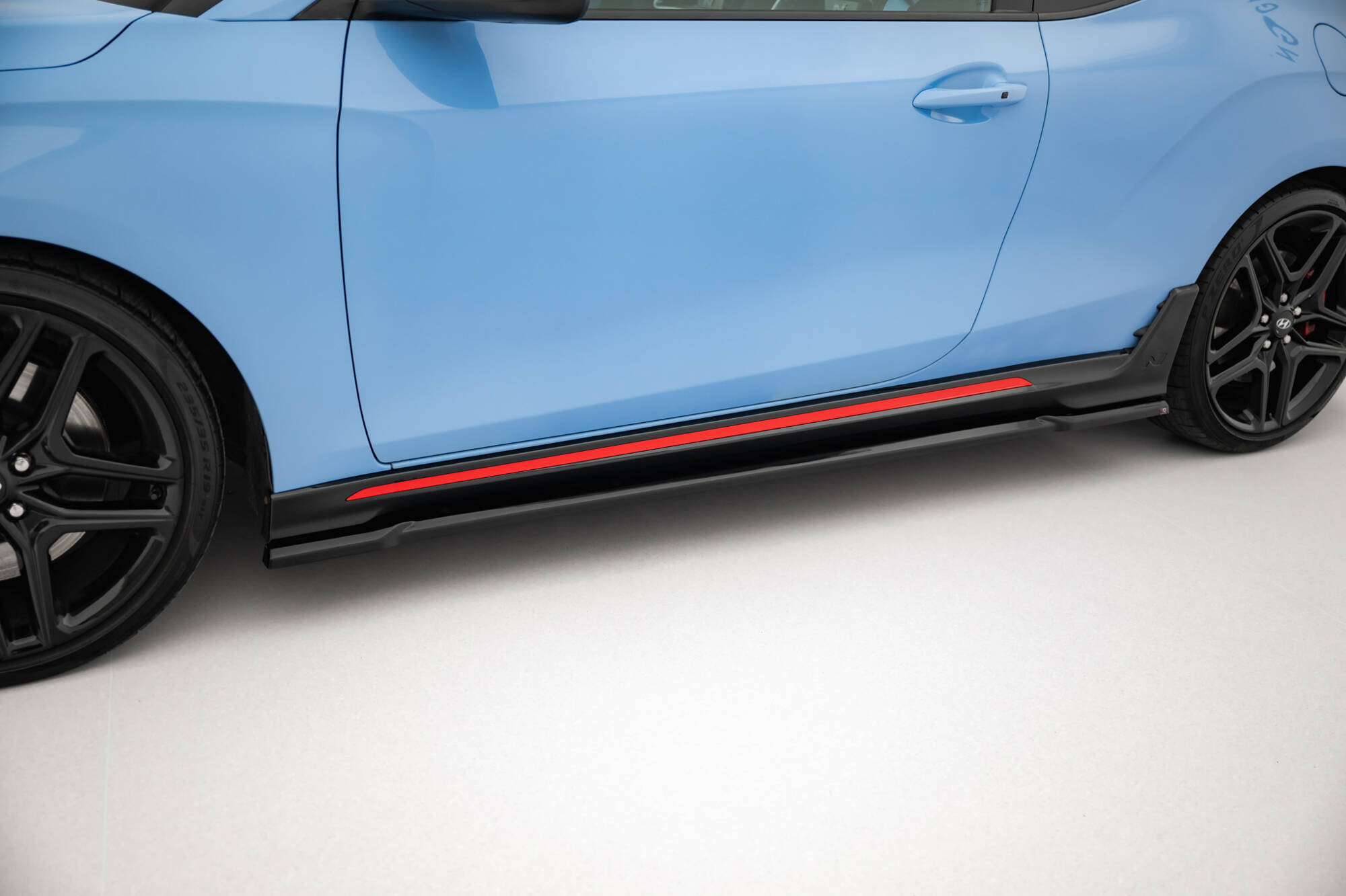 Street Pro Zijskirts Hyundai Veloster N MK2 Maxton Glanzend zwart