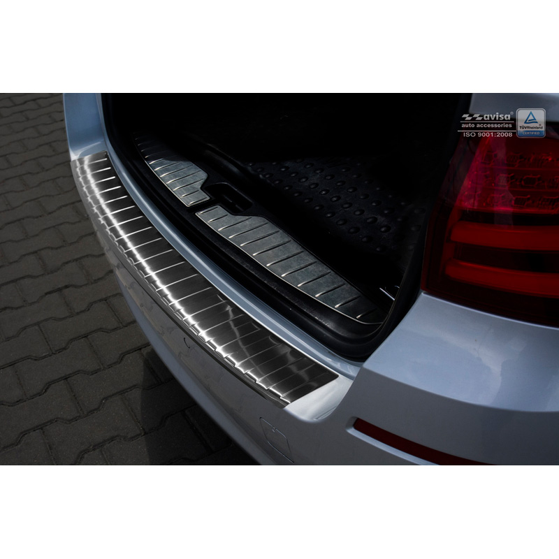 Zwart RVS Achterbumperprotector  BMW 5-Serie F11 Touring 2010- 'Ribs'