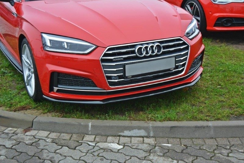Voorspoiler Audi S5 / A5 S-Line F5 Coupe / Sportback V.2 Glanzend Zwart