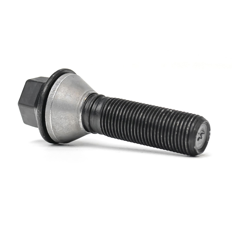 H&R Wheel bolt Taper-Head with movable cone M14x1.25 - Length 28mm - Black