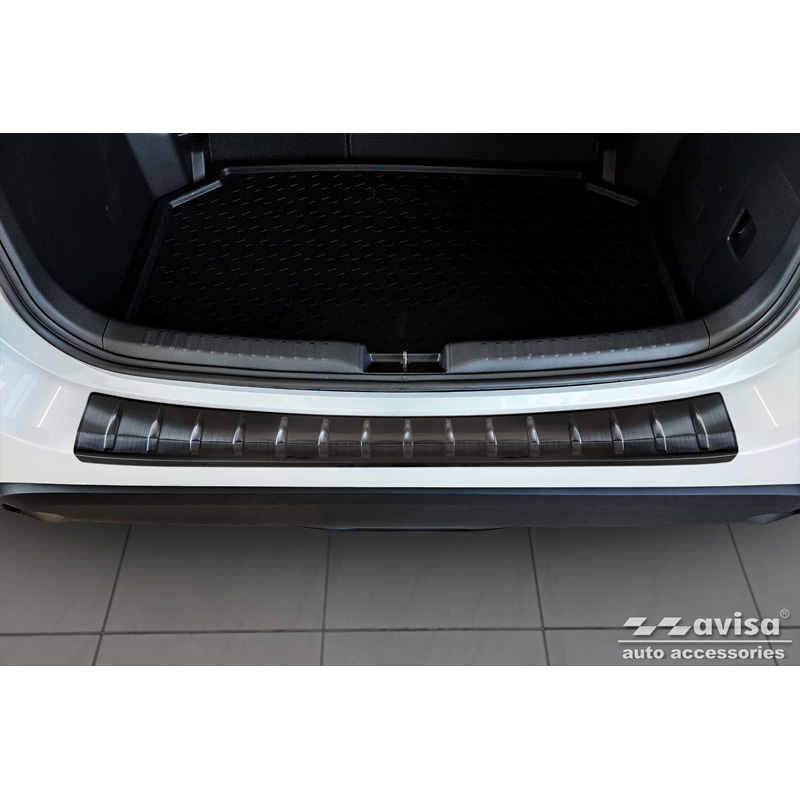 Zwart RVS Achterbumperprotector  Mazda 2 Hybrid 2022- 'Ribs'