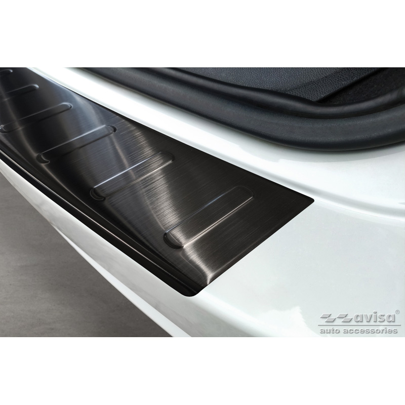 Zwart RVS Achterbumperprotector  Renault Laguna III Grandtour 2007-2015 'Ribs'