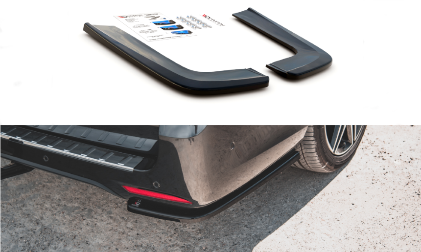 Achter zijskirts Mercedes V-Klasse W447 AMG-Line Maxton Design glans zwart v.1