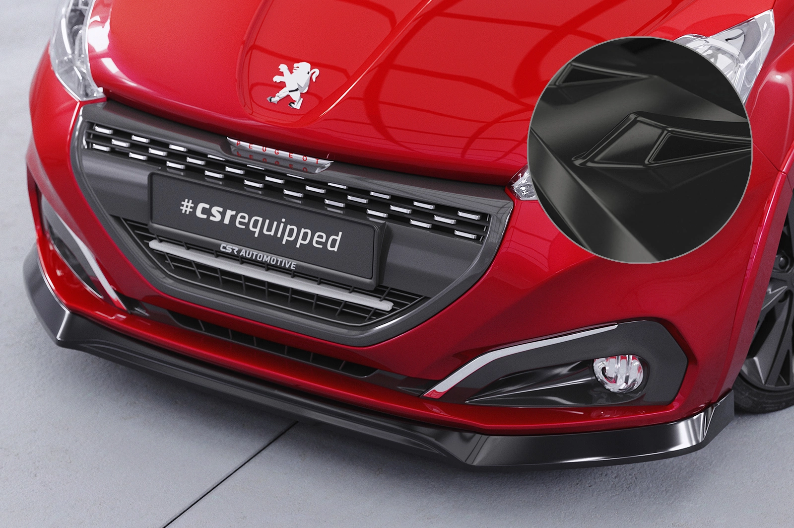 Voorspoiler Peugeot 208 GTi Glans Zwart (10/2014–04/2018 Facelift) CSR