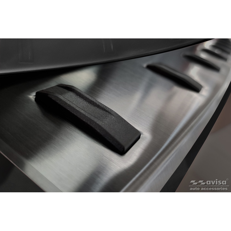Zwart RVS Achterbumperprotector  BMW 2-Serie (U06) Active Tourer (incl. M-Pakket) 2021- 'STRONG EDITION'