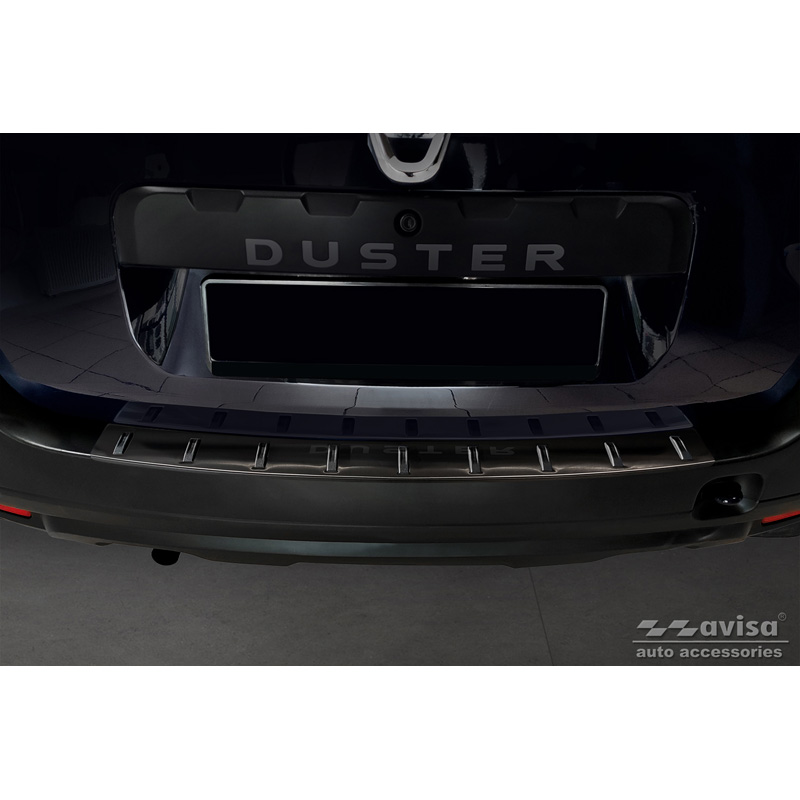 Zwart RVS Achterbumperprotector  Dacia Duster 2010-2013 & Facelift 2013-2017 'STRONG EDITION'