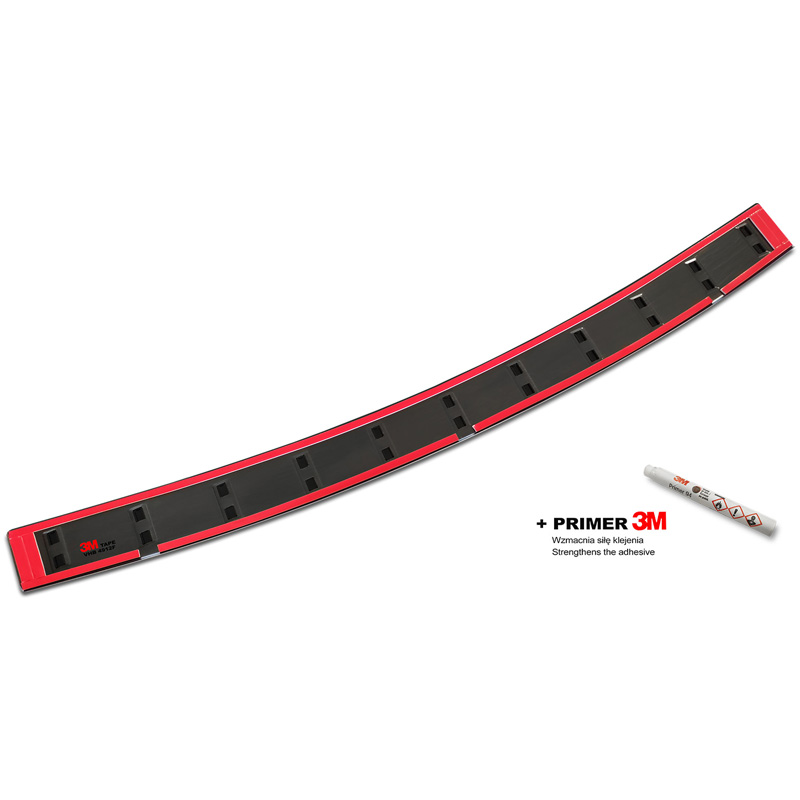 Zwart RVS Achterbumperprotector  Volkswagen Caddy V Cargo & Combi 2020- 'STRONG EDITION'