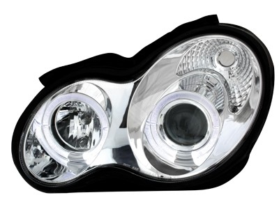 Faros Mercedes W203 Angel Eyes cromo
