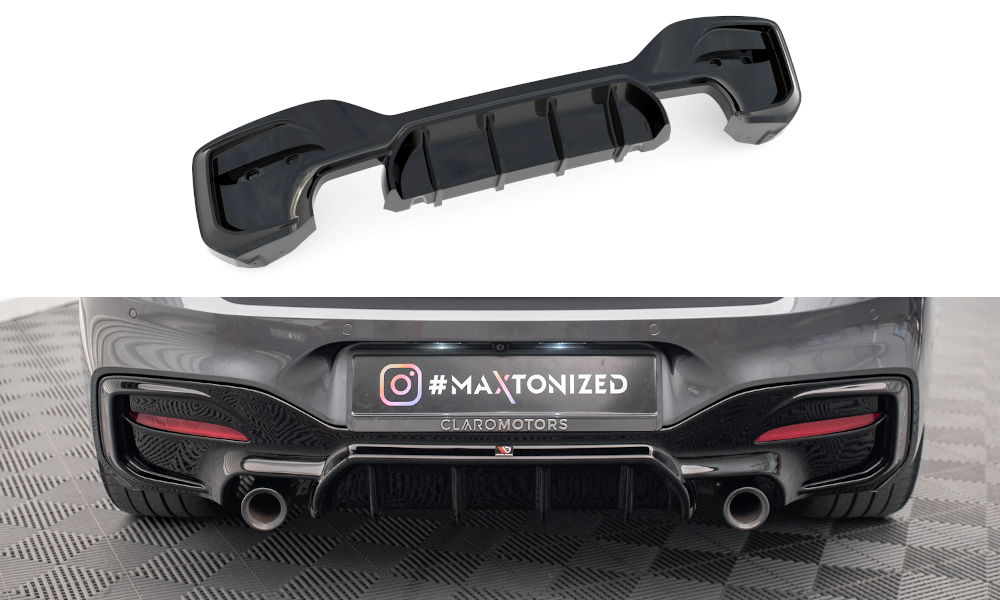 Diffuser BMW 1 Serie M Pakket / M135i / M140i F20 / F21 Maxton Glans Zwart