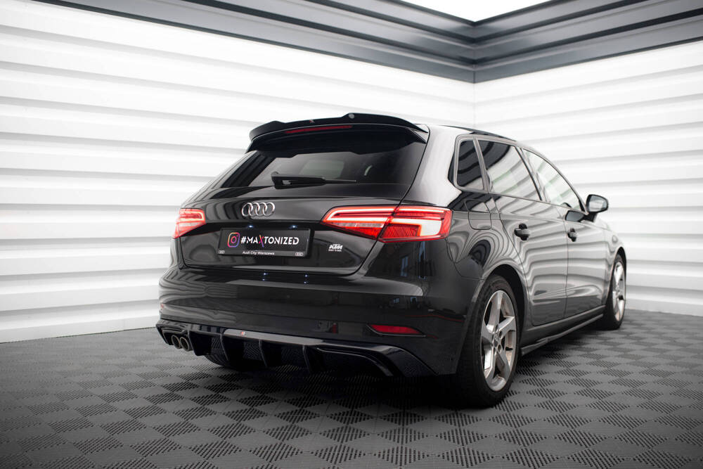 Spoiler Audi A3 8V Sportback FL 16-20 Maxton Glans Zwart